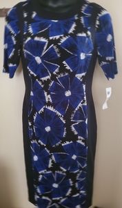 Floral colorblock sheath dress